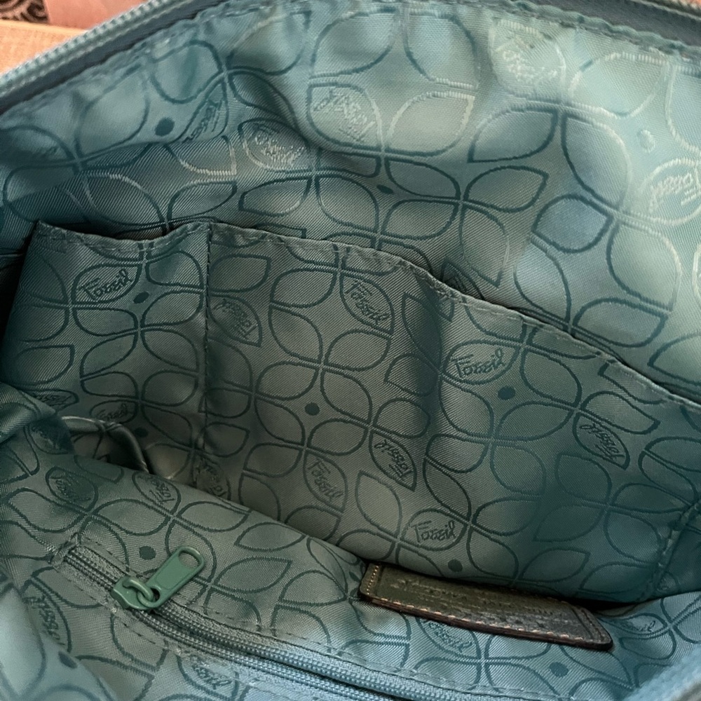 Fossil Green Crossbody Bag with Silver Accents - Picture 7 of 9